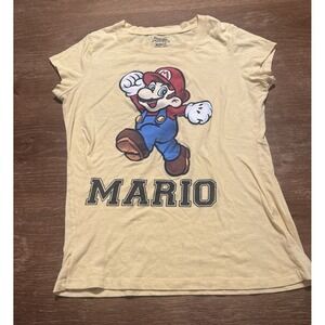 Super Mario Girls Teen T Shirt Size XL 15-17 Yellow Short Sleeve Gamer 2011